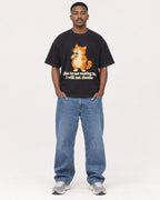 Mockup Boxy Heavyweight Tee Black male full-body 14