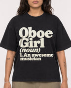 Mockup Boxy Heavyweight Tee Black female close-up 06
