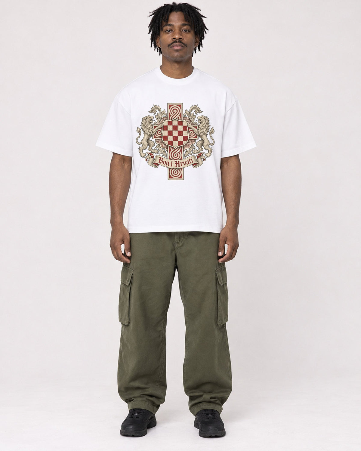Mockup Boxy Heavyweight Tee White male full-body 04