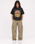 Mockup Boxy Heavyweight Tee Black female full-body 06