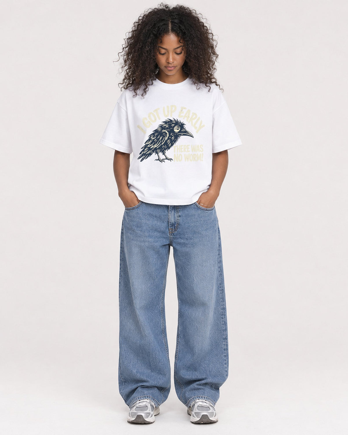 Mockup Boxy Heavyweight Tee White female full-body 05