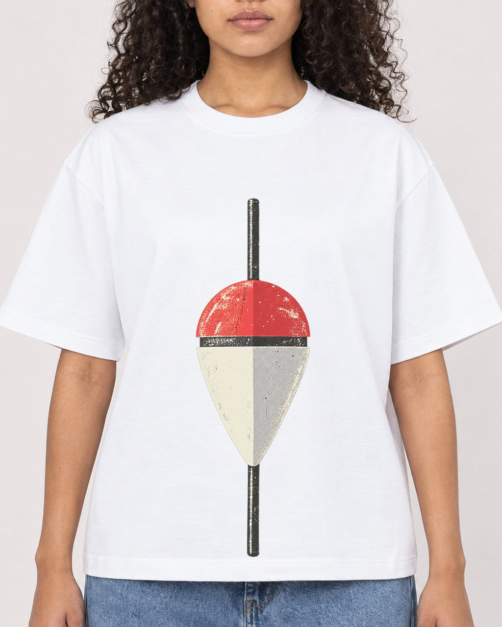 Mockup Boxy Heavyweight Tee White female close-up 10