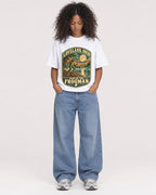 Mockup Boxy Heavyweight Tee White female full-body 05
