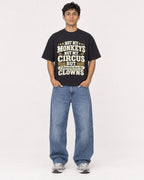 Mockup Boxy Heavyweight Tee Black male full-body 46