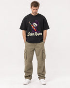 Mockup Boxy Heavyweight Tee Black male full-body 08
