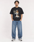 Mockup Boxy Heavyweight Tee Black male full-body 02
