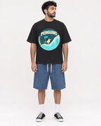 Mockup Boxy Heavyweight Tee Black male full-body 07