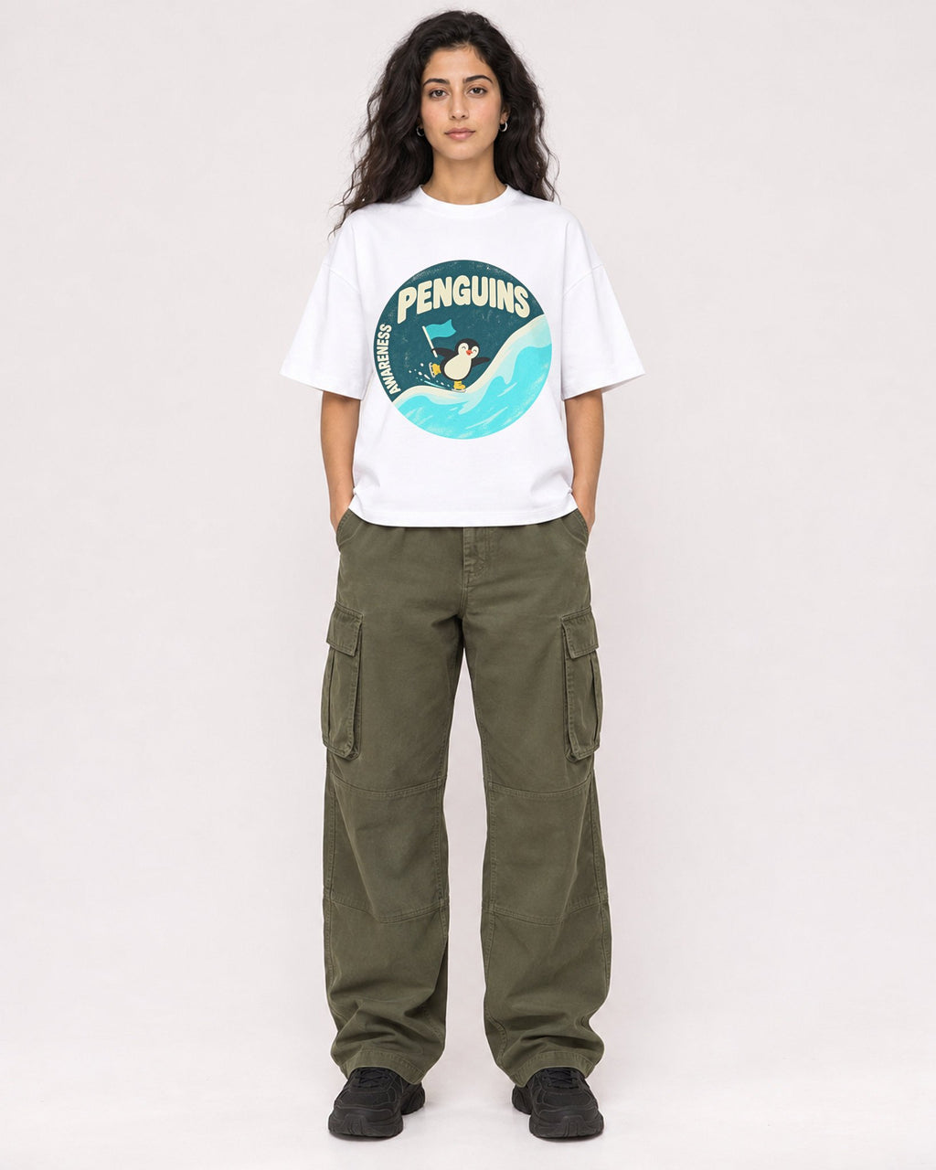 Mockup Boxy Heavyweight Tee White female full-body 07
