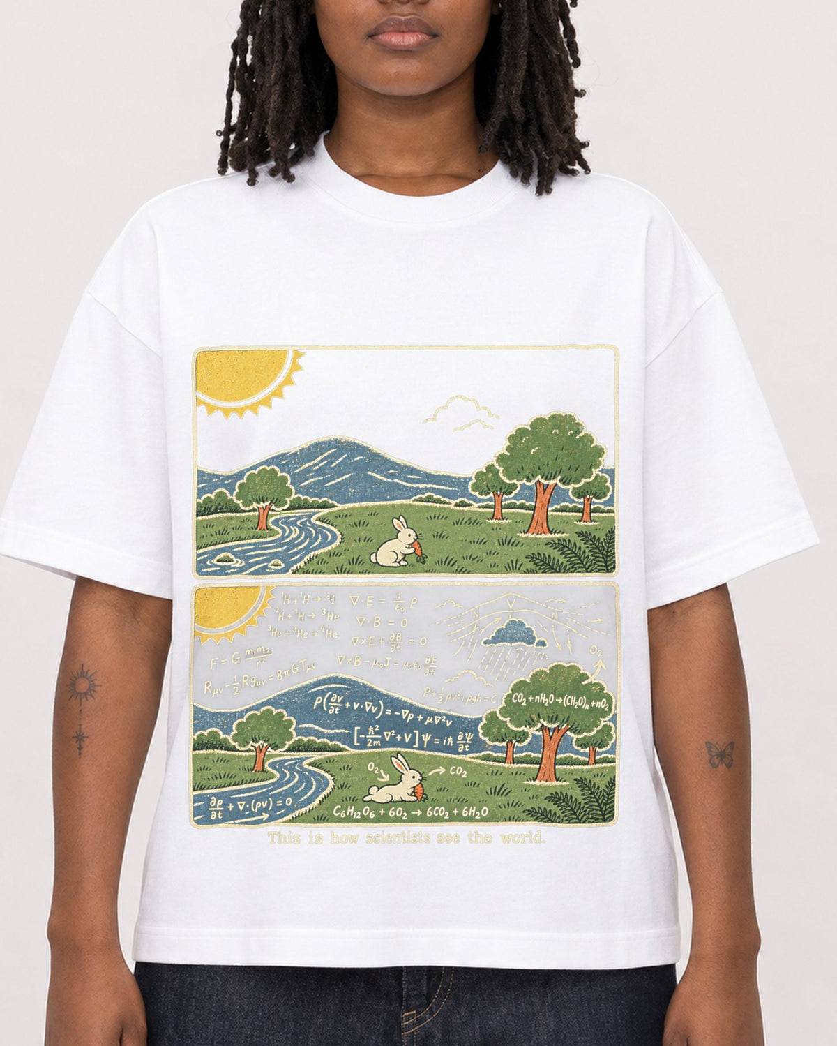 Mockup Boxy Heavyweight Tee White female close-up 24