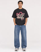 Mockup Boxy Heavyweight Tee Black male full-body 10