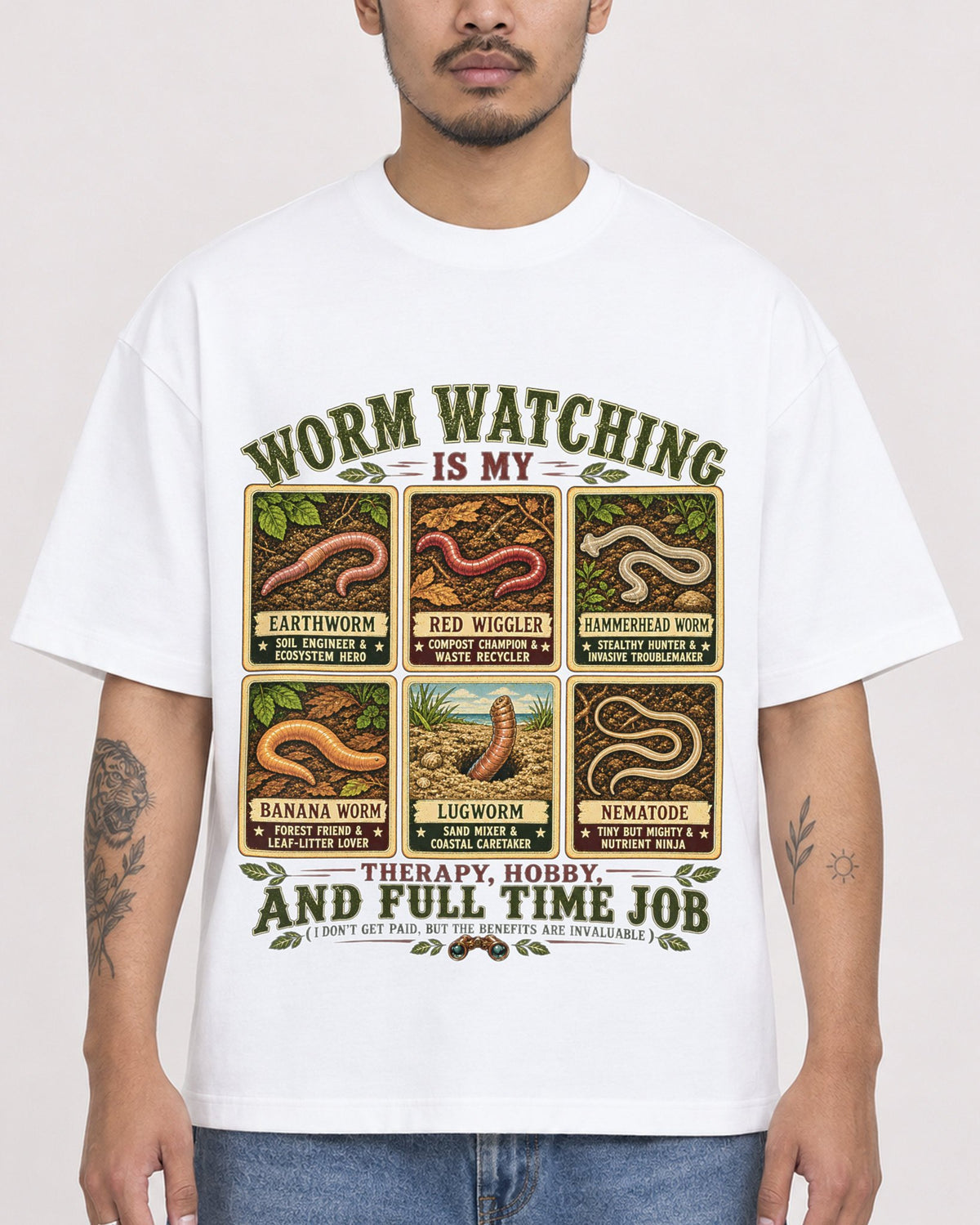 Mockup Boxy Heavyweight Tee White male close-up 12