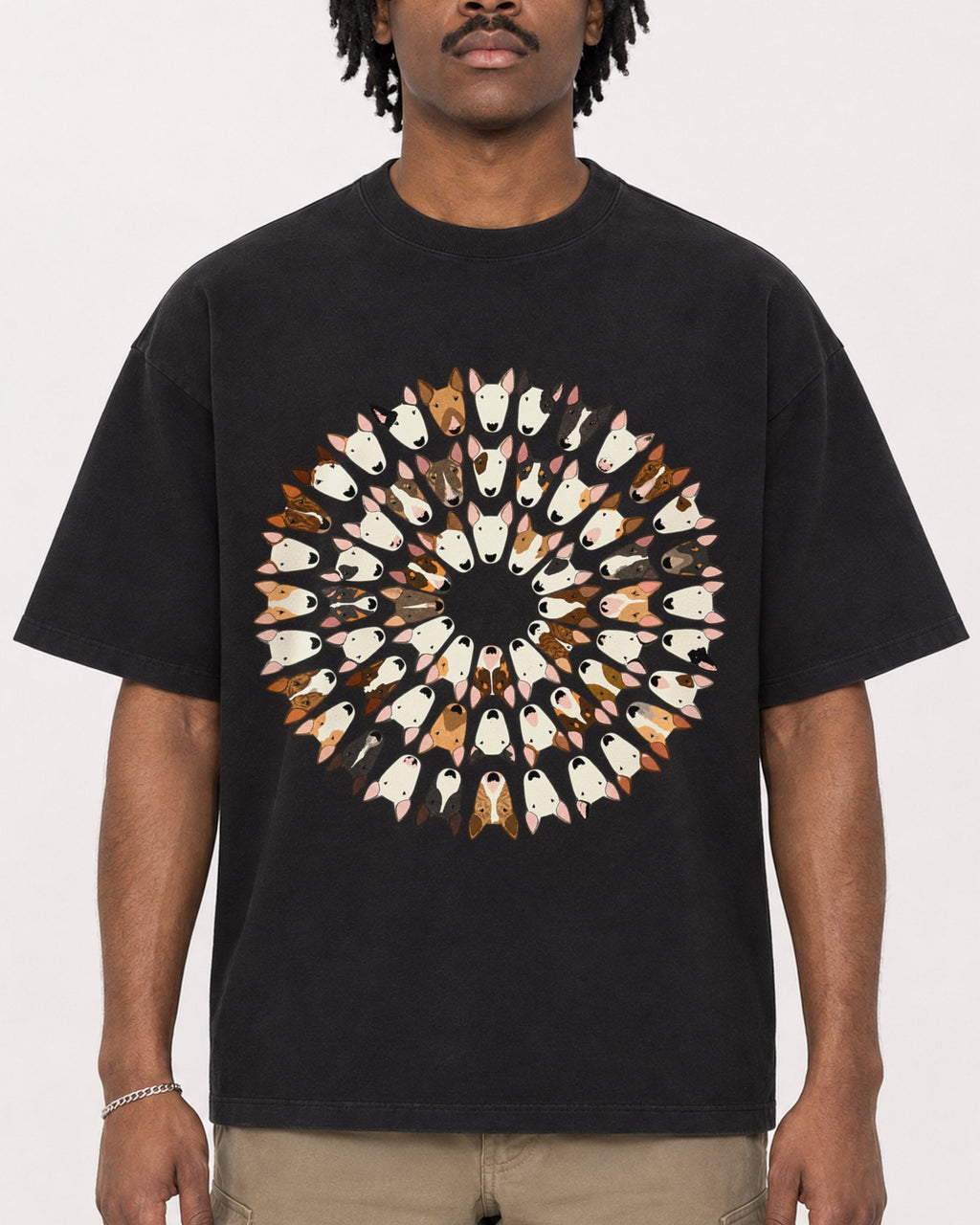 Mockup Boxy Heavyweight Tee Black male close-up 04