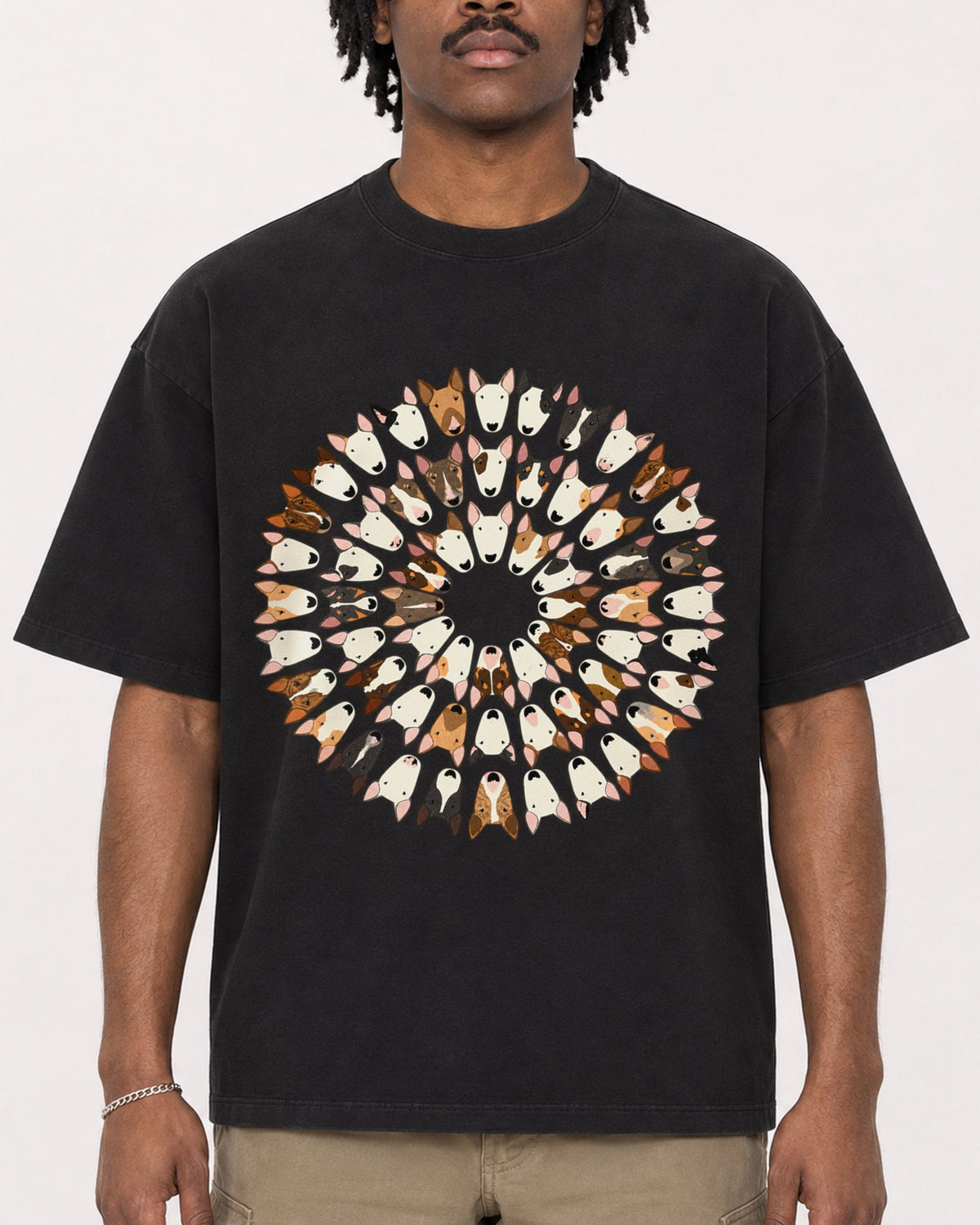 Mockup Boxy Heavyweight Tee Black male close-up 04