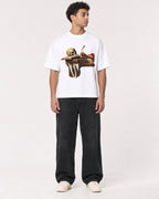 Mockup Boxy Heavyweight Tee White male full-body 10