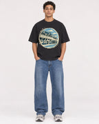Mockup Boxy Heavyweight Tee Black male full-body 10