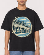 Mockup Boxy Heavyweight Tee Black male close-up 10