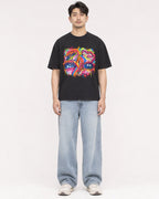 Mockup Boxy Heavyweight Tee Black male full-body 13