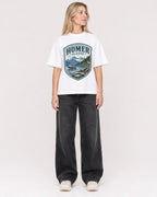Mockup Boxy Heavyweight Tee White female full-body 08
