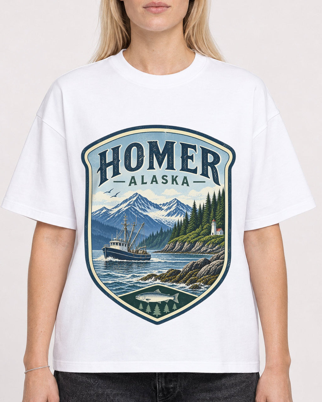 Mockup Boxy Heavyweight Tee White female close-up 08