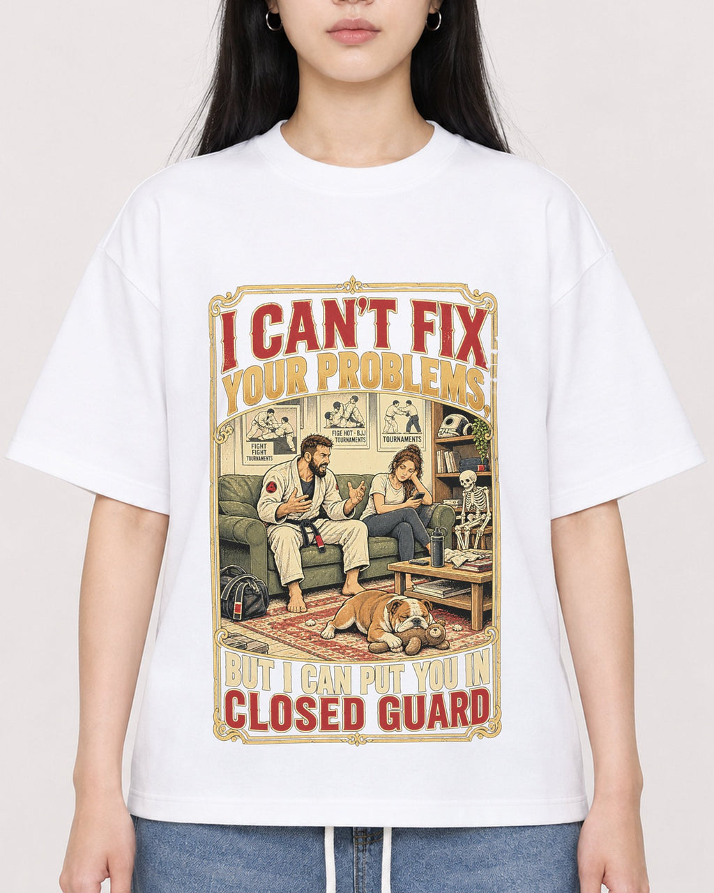 Mockup Boxy Heavyweight Tee White female close-up 01