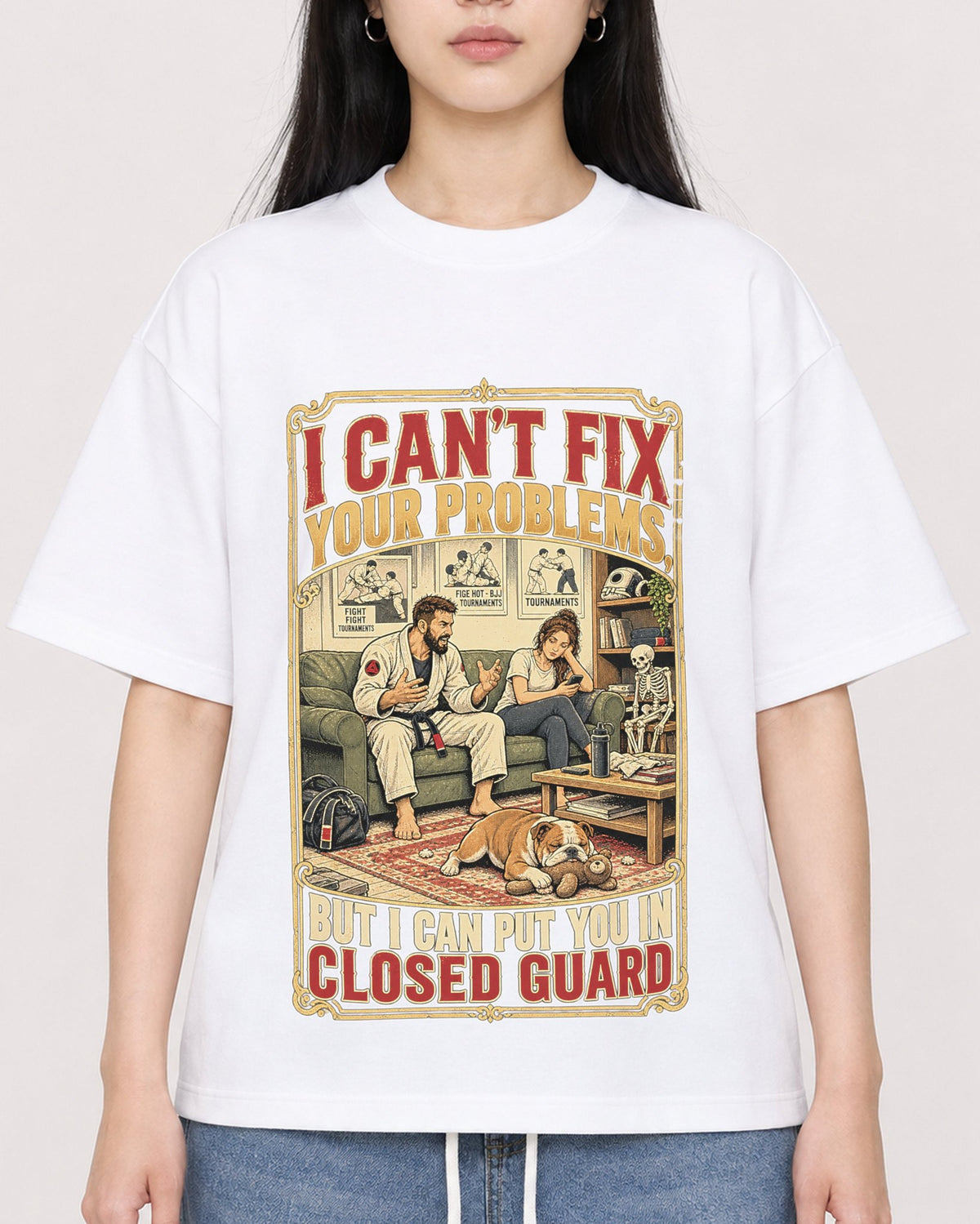 Mockup Boxy Heavyweight Tee White female close-up 01