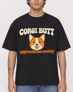 Mockup Boxy Heavyweight Tee Black male close-up 06