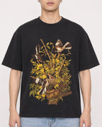 Mockup Boxy Heavyweight Tee Black male close-up 21