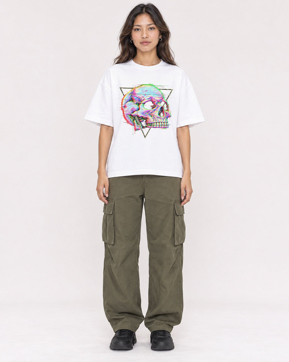 Mockup Boxy Heavyweight Tee White female full-body 02