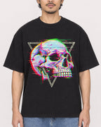Mockup Boxy Heavyweight Tee Black male close-up 02