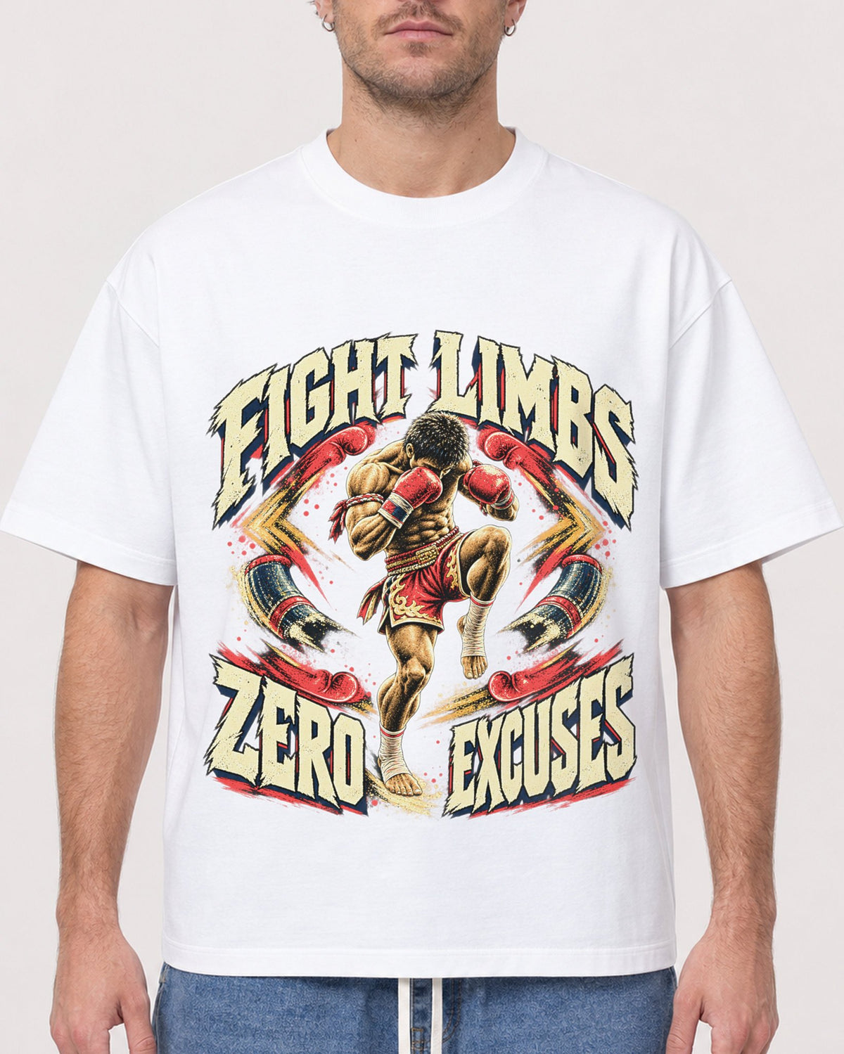 Mockup Boxy Heavyweight Tee White male close-up 08