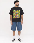 Mockup Boxy Heavyweight Tee Black male full-body 07