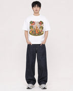 Mockup Boxy Heavyweight Tee White male full-body 01