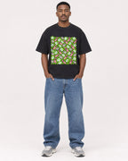Mockup Boxy Heavyweight Tee Black male full-body 14