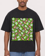 Mockup Boxy Heavyweight Tee Black male close-up 14