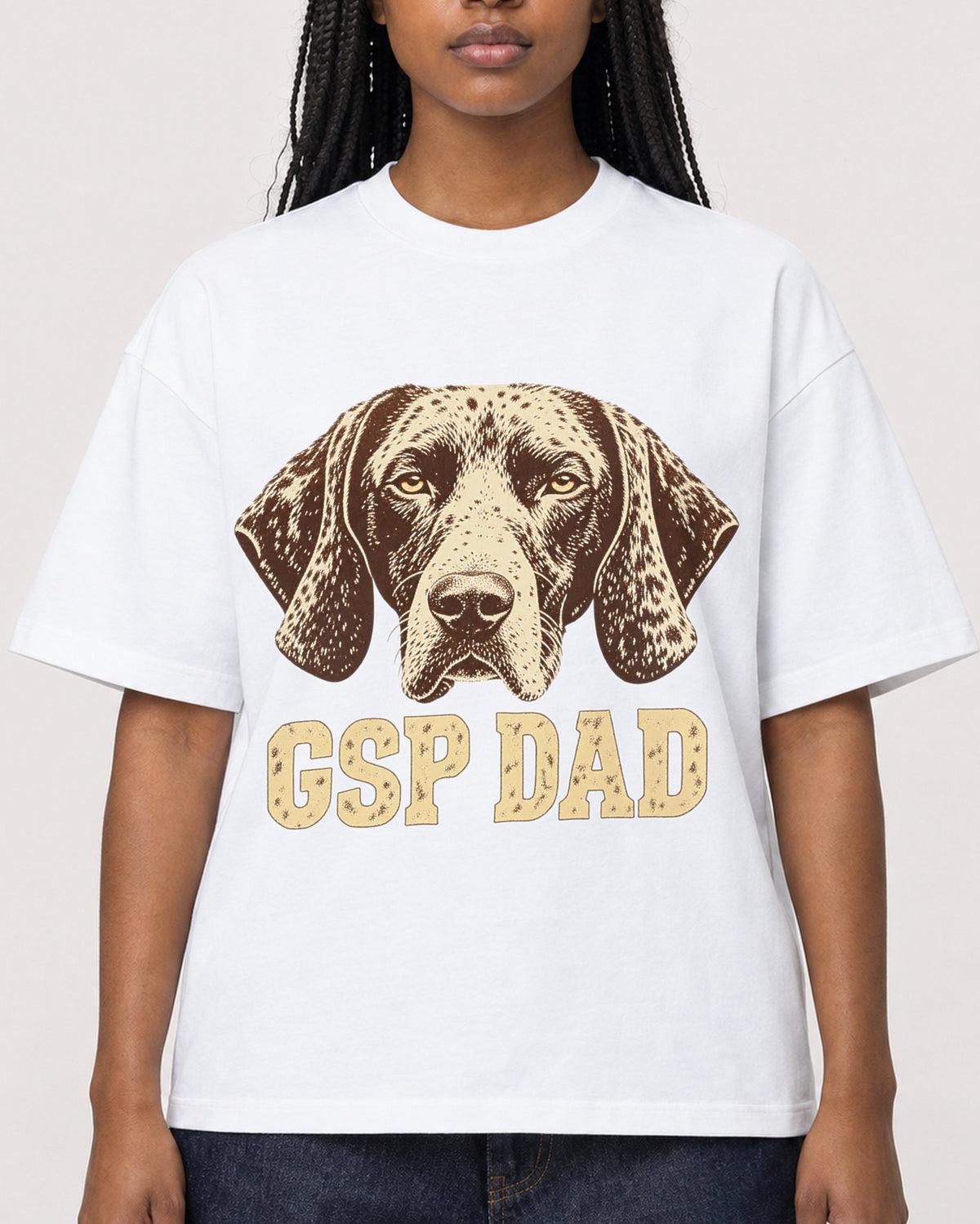 Mockup Boxy Heavyweight Tee White female close-up 04