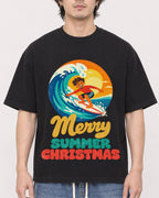 Mockup Boxy Heavyweight Tee Black male close-up 03