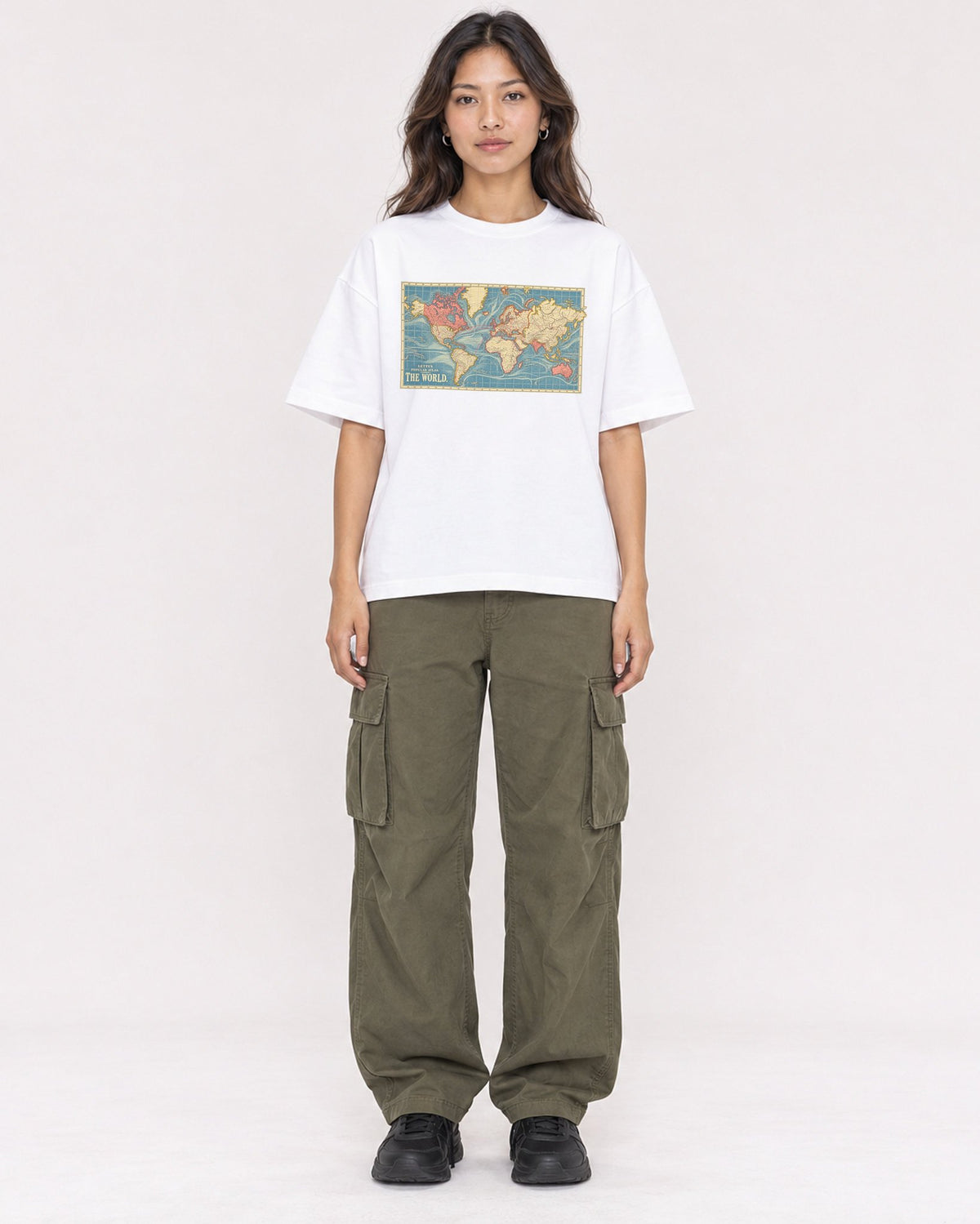 Mockup Boxy Heavyweight Tee White female full-body 02