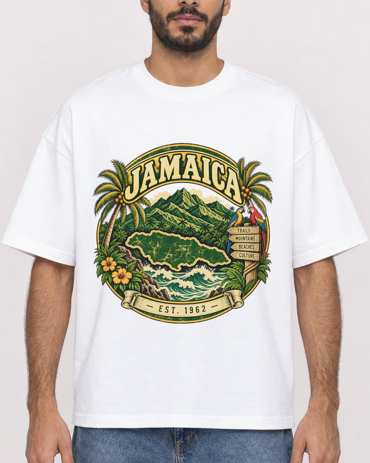Mockup Boxy Heavyweight Tee White male close-up 07