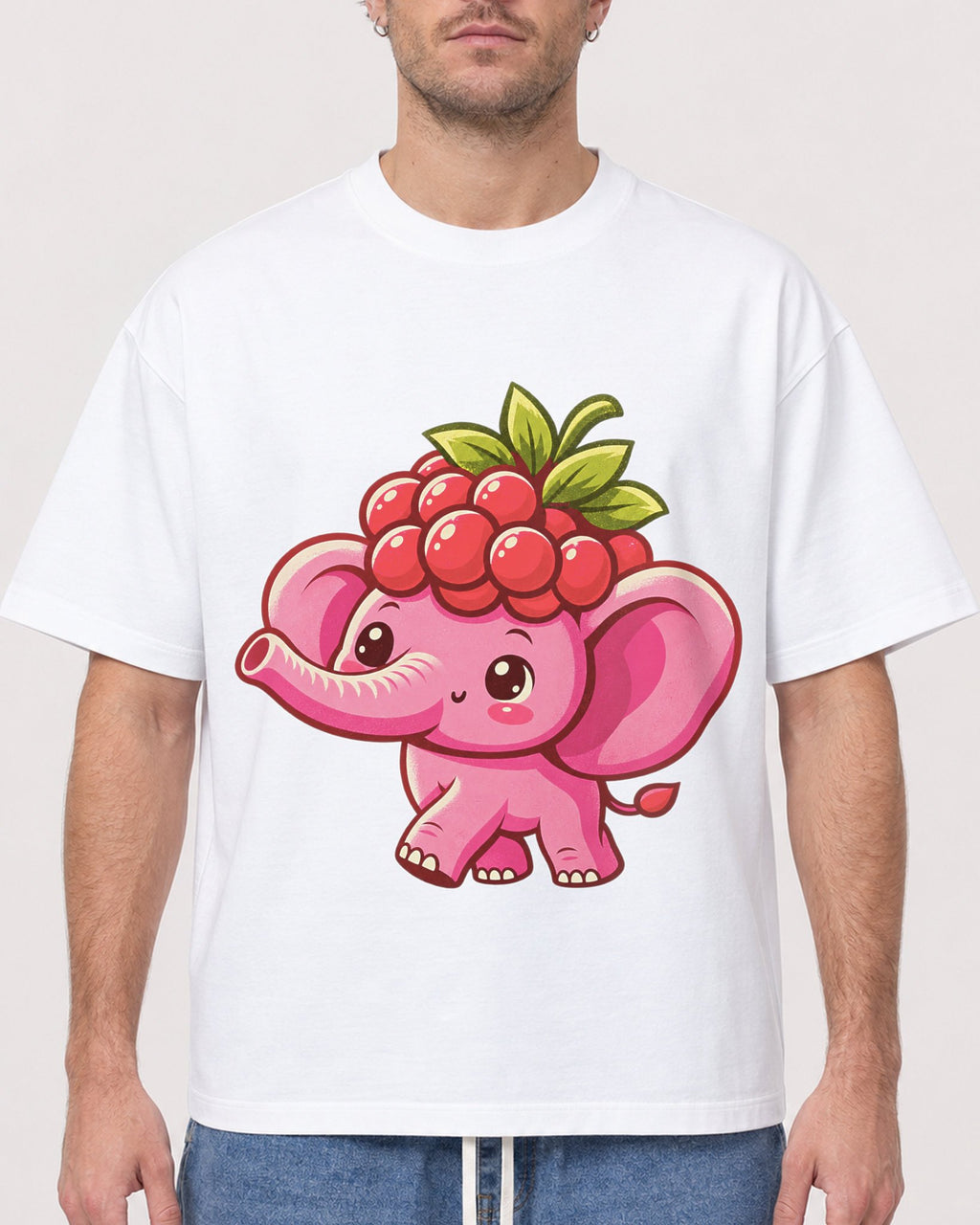 Mockup Boxy Heavyweight Tee White male close-up 08
