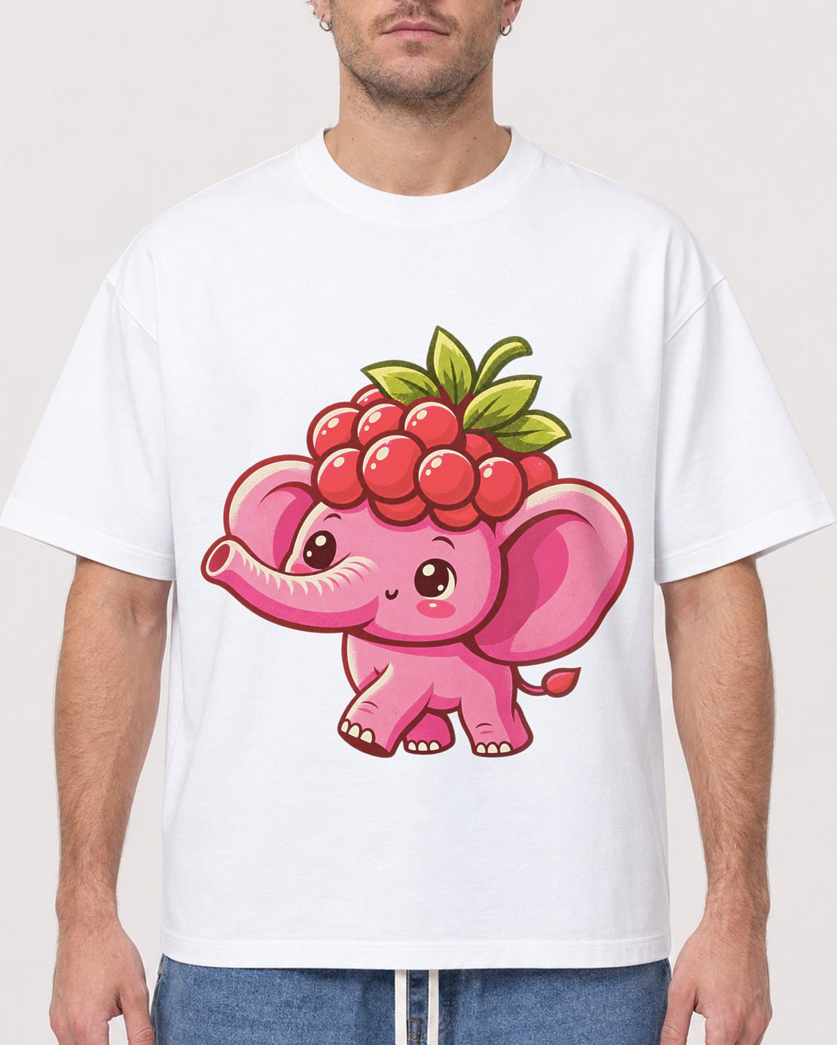Mockup Boxy Heavyweight Tee White male close-up 08