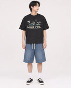 Mockup Boxy Heavyweight Tee Black male full-body 11