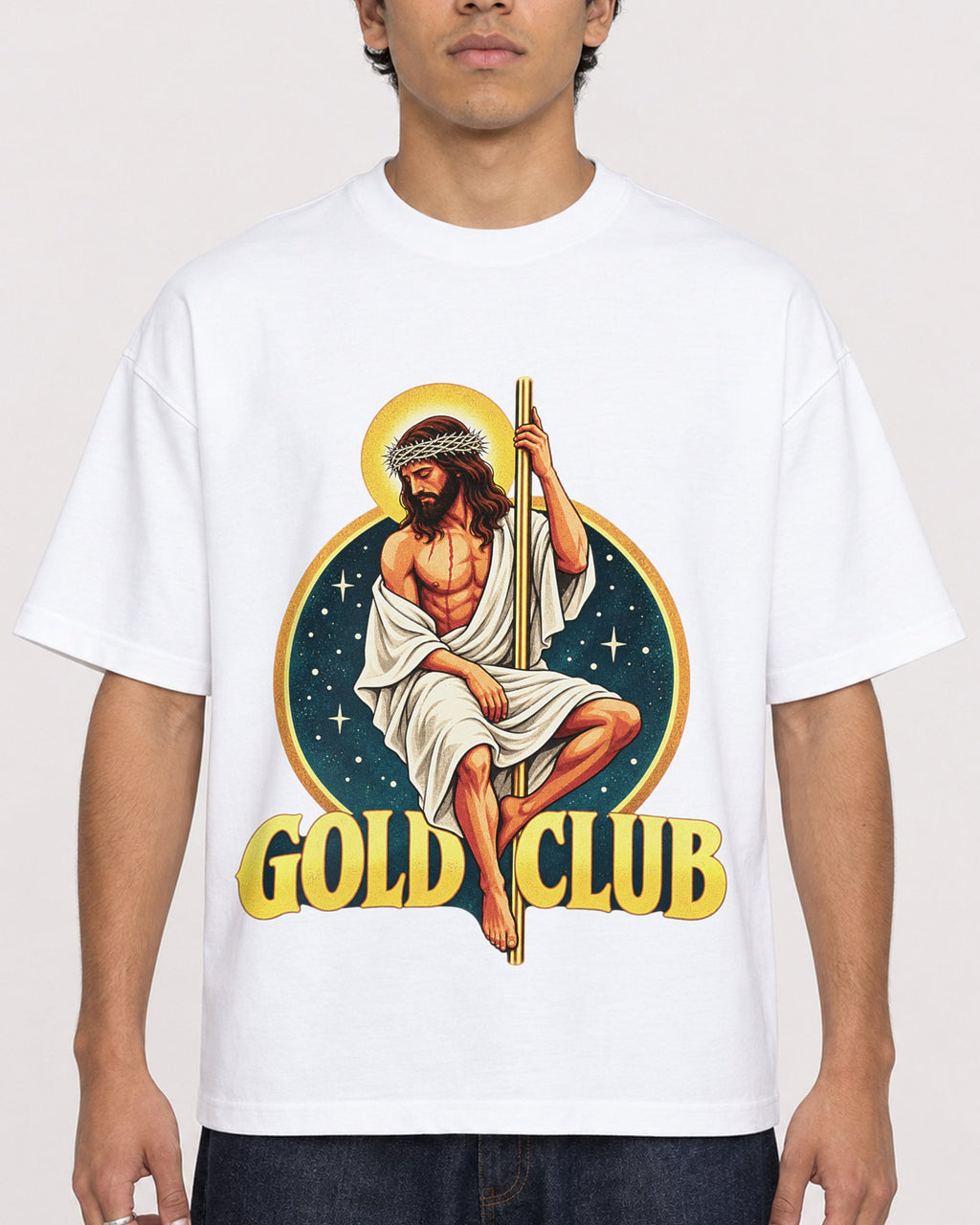 Mockup Boxy Heavyweight Tee White male close-up 46