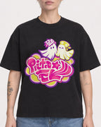 Mockup Boxy Heavyweight Tee Black female close-up 48