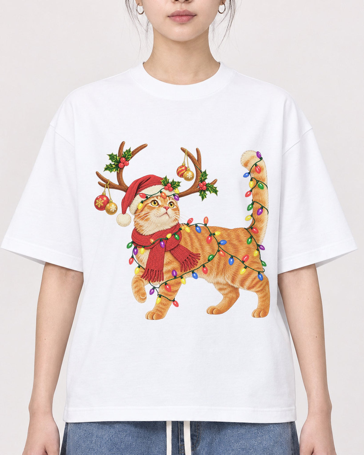 Mockup Boxy Heavyweight Tee White female close-up 41