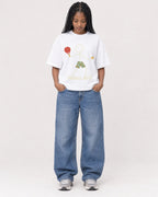Mockup Boxy Heavyweight Tee White female full-body 45
