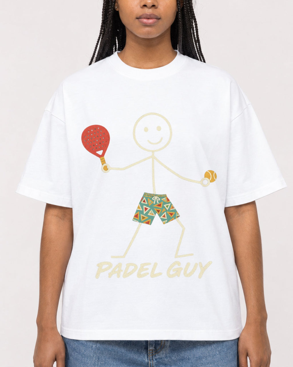 Mockup Boxy Heavyweight Tee White female close-up 45