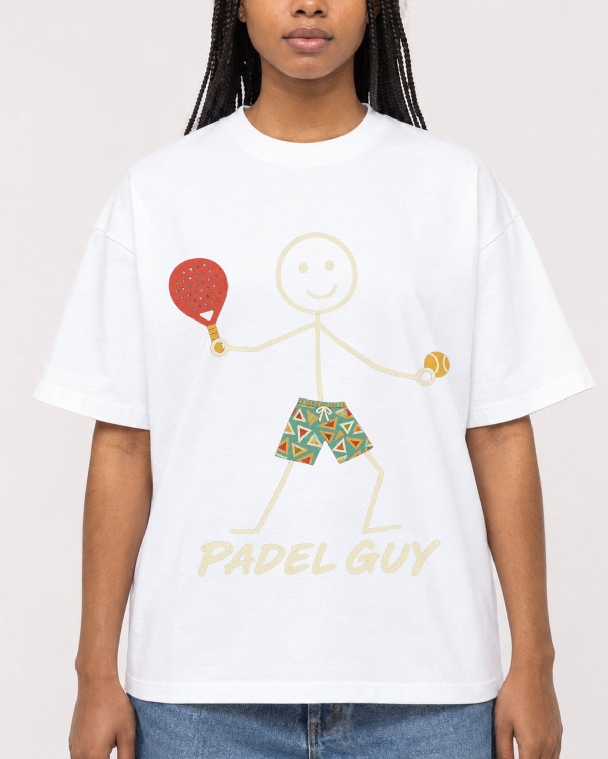 Mockup Boxy Heavyweight Tee White female close-up 45