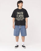 Mockup Boxy Heavyweight Tee Black male full-body 23