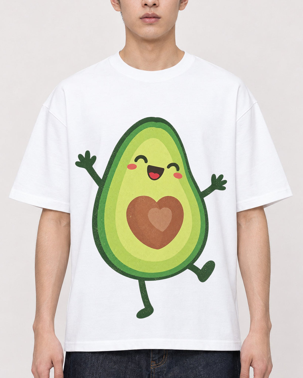 Mockup Boxy Heavyweight Tee White male close-up 21