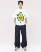 Mockup Boxy Heavyweight Tee White male full-body 21